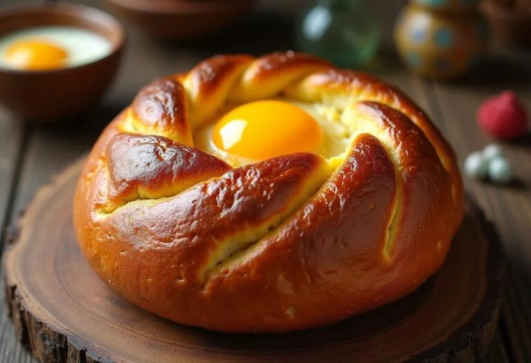 Deliciously baked Harry Potter Dragon Egg Bread displayed on a rustic table, capturing the magic of the wizarding world