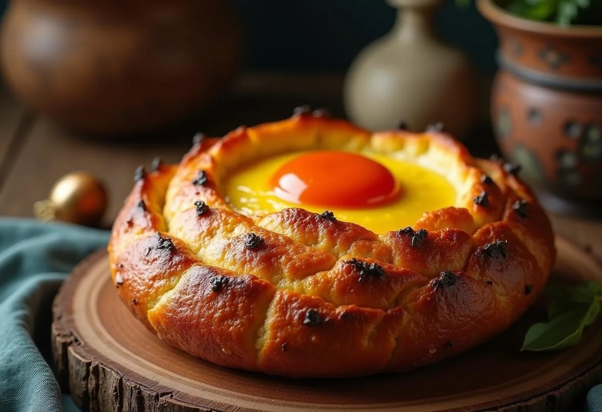 Deliciously baked Harry Potter Dragon Egg Bread displayed on a rustic table, capturing the magic of the wizarding world