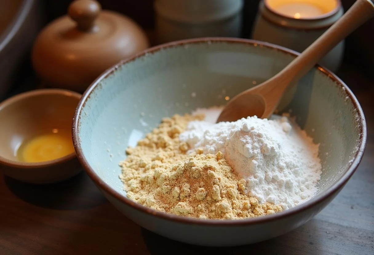Ingredients for Harry Potter Hagrid's Rock Cakes displayed in a mixing bowl, perfect for fans of the wizarding world.