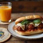 Delicious Harry Potter Ministry of Magic Meatball Subs on a rustic wooden table with magical elements.