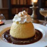 Delicious Harry Potter Patronus Charm Pudding served elegantly, showcasing the enchanting dessert with whipped cream and magical touches.