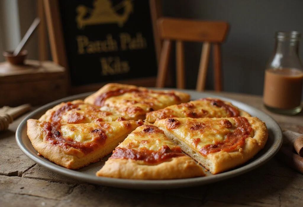 Deliciously baked Harry Potter Quidditch Pitch Pizza Puffs served on a rustic table, perfect for fans and party snacks.