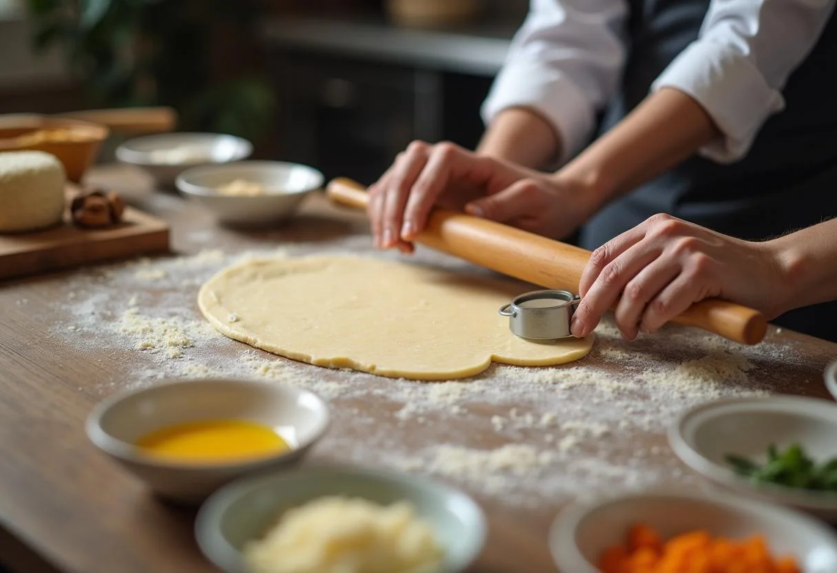 Create Harry Potter-inspired pizza puffs by cutting dough into circles for filling with tasty ingredients.