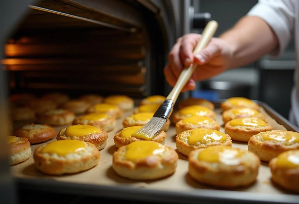 Prepare Harry Potter Quidditch Pitch Pizza Puffs by brushing the tops with egg wash before baking.
