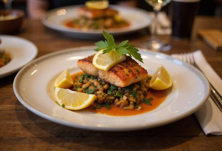 Finished plate of Robin Scherbatsky's Canadian Maple Salmon, showcasing a delicious and visually appealing meal inspired by How I Met Your Mother.