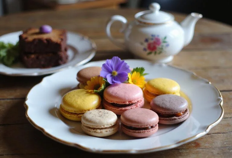Finished Little Women Emma Watson's Meg March's Marvelous Macaroon Medley displayed on a plate, perfect for an elegant tea party.