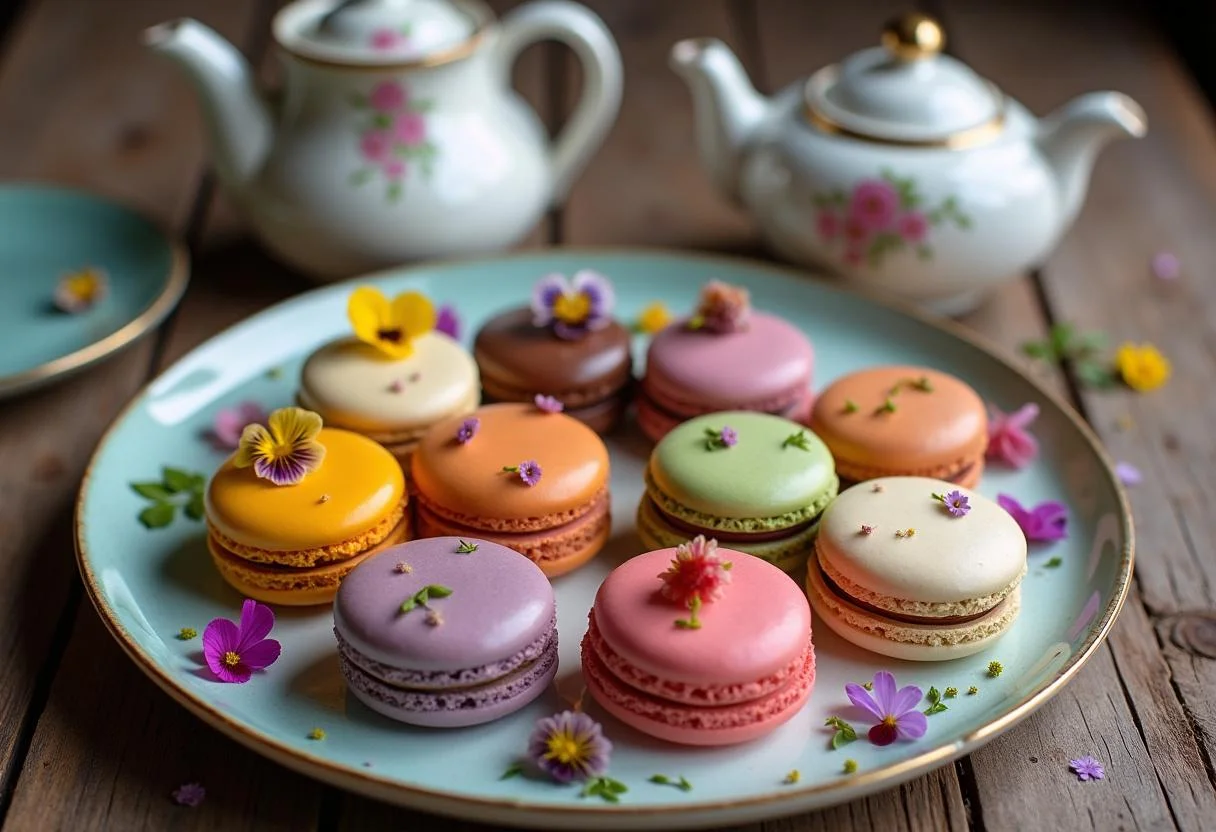 Finished Little Women Emma Watson's Meg March's Marvelous Macaroon Medley displayed on a plate, perfect for an elegant tea party.