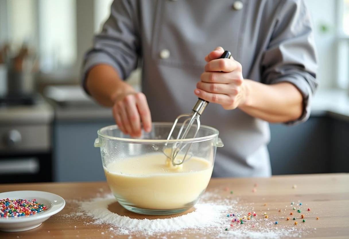 Combining butter and sugar for Marvel Agatha Harkness' All Along the Watchtower Whoopie Pies to create a sweet and fluffy cookie batter.