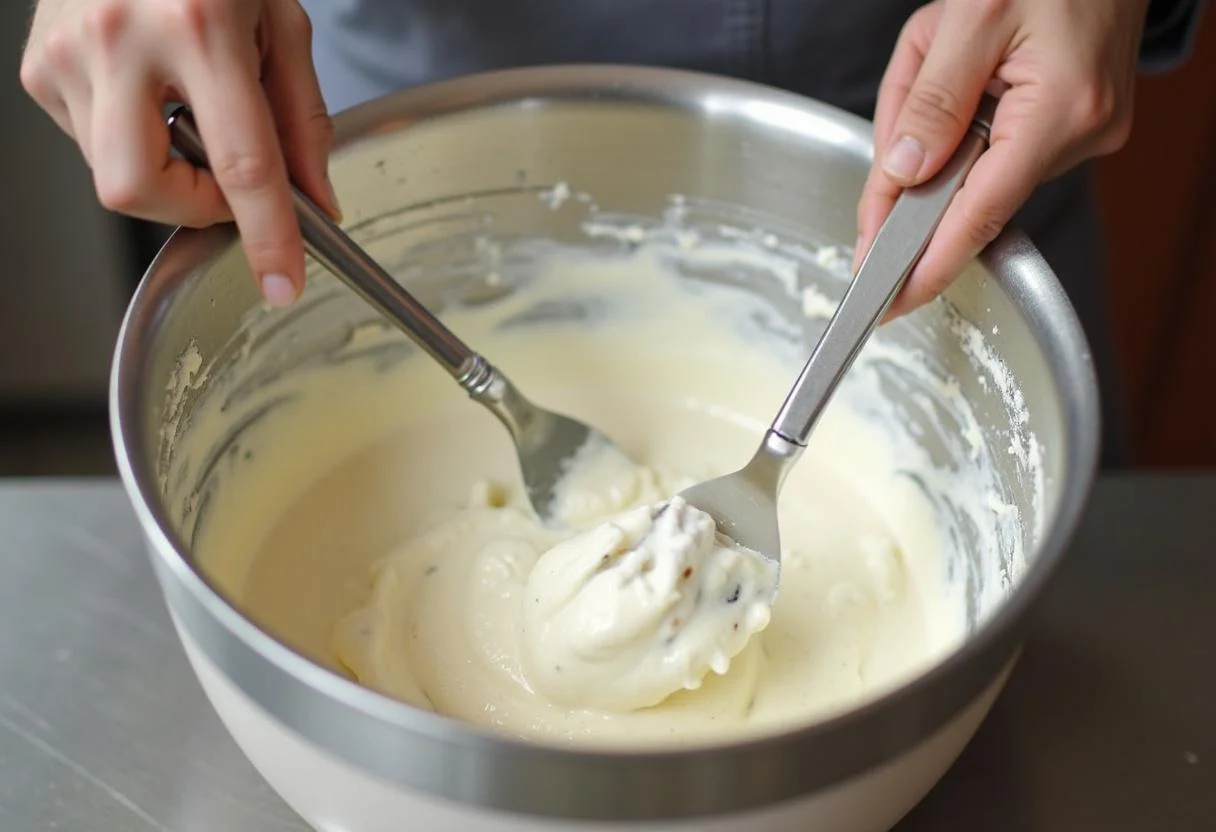 Making the cream filling for Marvel Agatha Harkness' All Along the Watchtower Whoopie Pies to add a perfect sweet touch.
