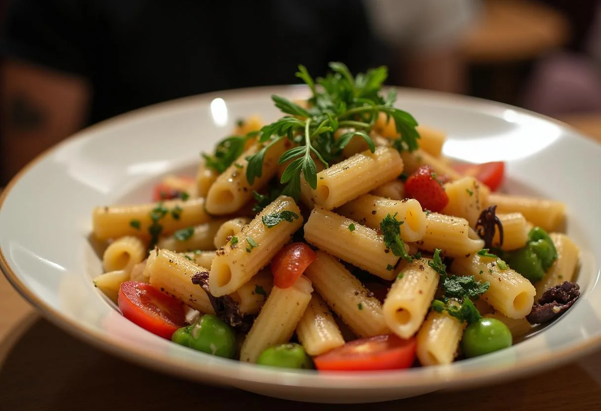 Final presentation of Marvel Avengers Assemble Pasta Salad ready to be enjoyed, showcasing vibrant veggies and flavor.
