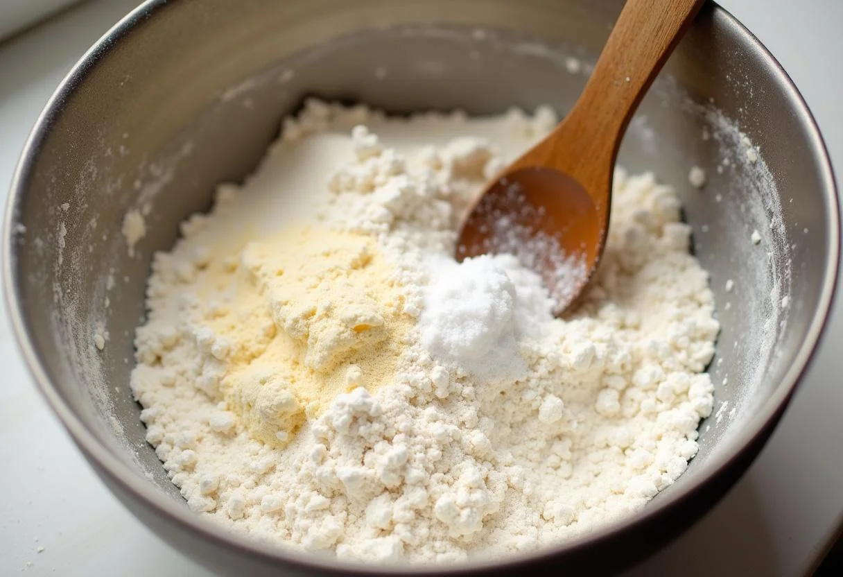 Ingredients for Marvel Fantastic Four Invisible Woman's Focaccia, mixing flour, yeast, and salt for a delicious bread base.