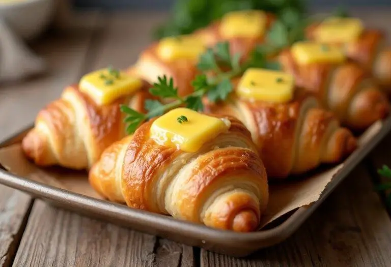 Delicious golden Marvel Moon Knight's Khonshu Crescent Rolls fresh out of the oven, garnished and ready to serve.