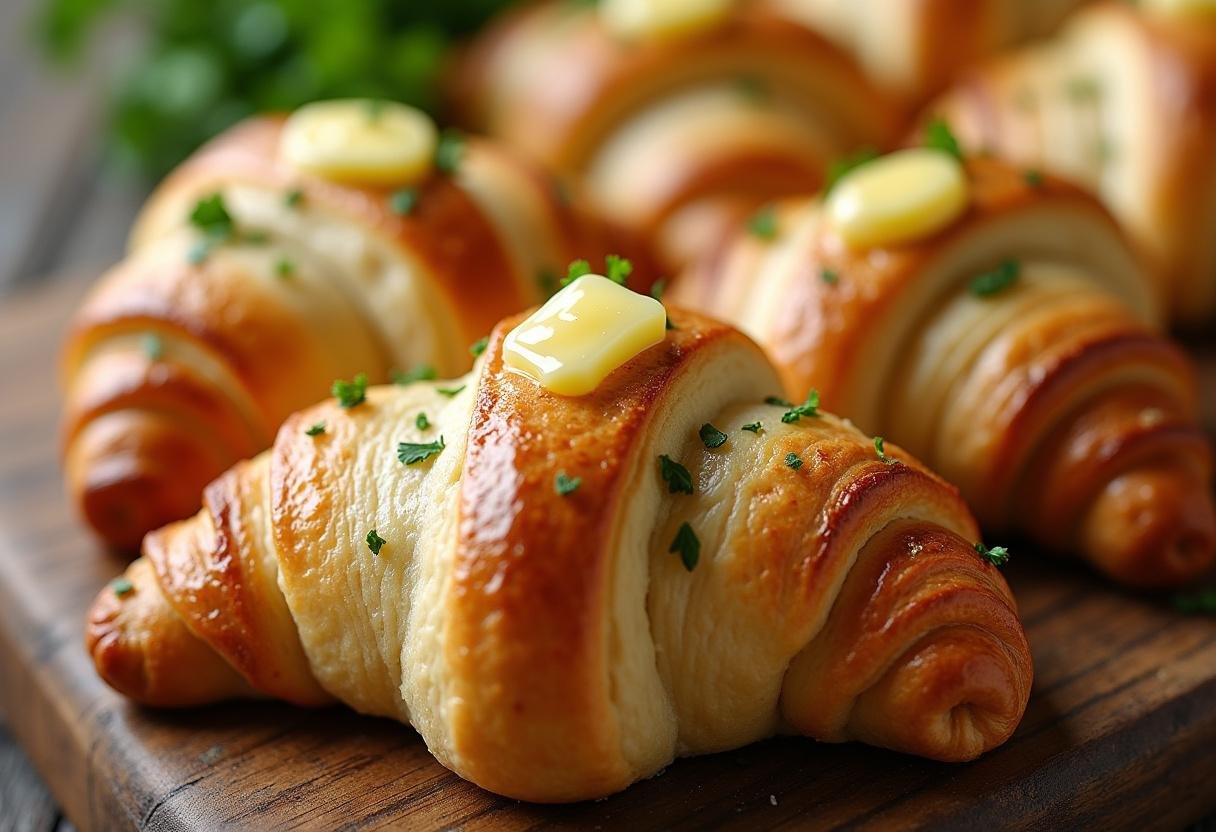 Delicious golden Marvel Moon Knight's Khonshu Crescent Rolls fresh out of the oven, garnished and ready to serve.
