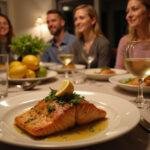 Delicious Modern Family Jay's Jay-zesty Lemon Herb Salmon served on a dining table, perfect for family gatherings.