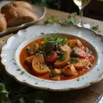 The final presentation of Pain and Glory Penélope Cruz's Mellow Mediterranean Medley, showcasing a colorful and inviting dish perfect for Mediterranean dining.