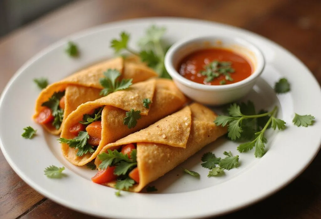 Deliciously presented Quantico Priyanka Chopra Jonas's Spicy Paneer Wraps on a plate, perfect for a flavorful meal that impresses.