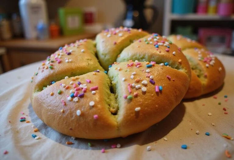 Enjoying the final result of Shrek Fiona's Far Far Away Fairy Bread: a colorful, enchanting treat perfect for any fairy-tale gathering.