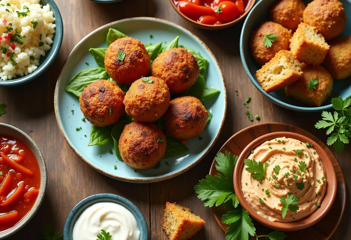 Final display of Squid Game Marbles Game Meatless Balls, showcasing an enticing presentation perfect for a meal or gathering.