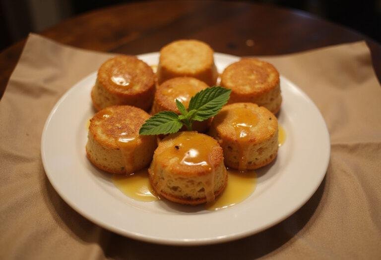 Deliciously arranged Beorn's Honey Cakes ready to be served, featuring honey glaze and a cozy presentation.
