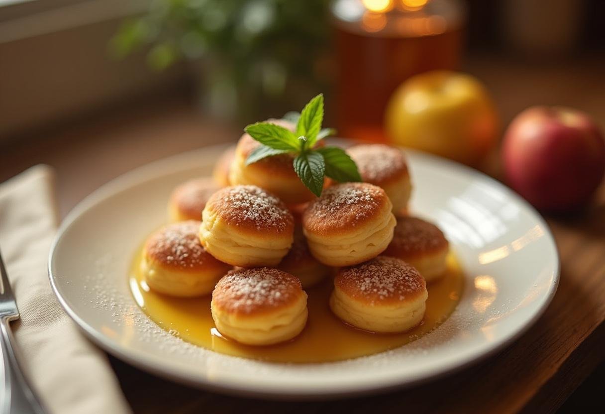 Deliciously arranged Beorn's Honey Cakes ready to be served, featuring honey glaze and a cozy presentation.