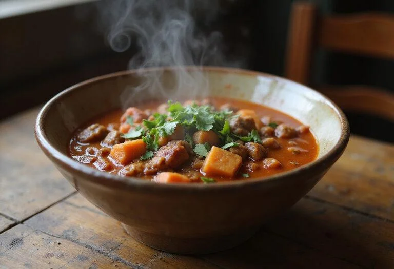 Serving a delicious bowl of The Hobbit Goblin-Town Goulash, showcasing the rich flavors and textures of the iconic dish.