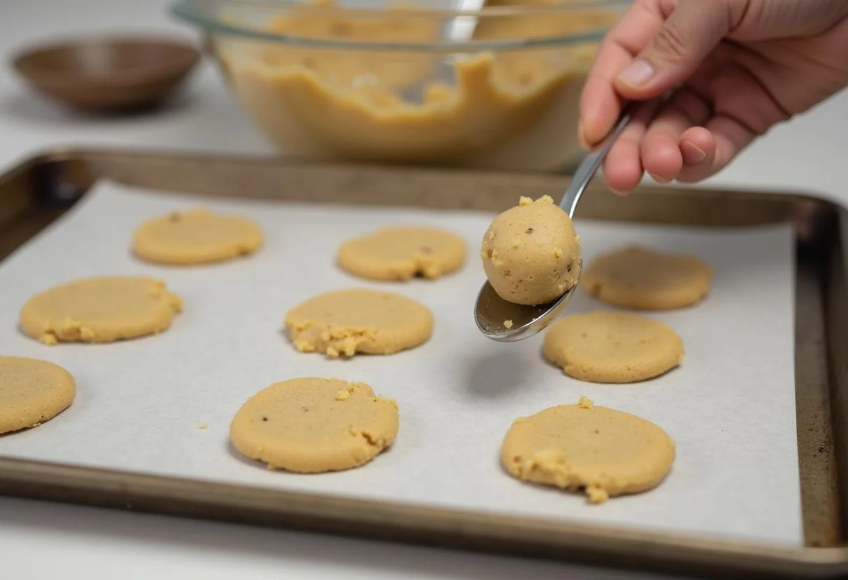 Shaping cookie dough for The Hobbit Thorin's Oakenshield Oatmeal Cookies on parchment paper.