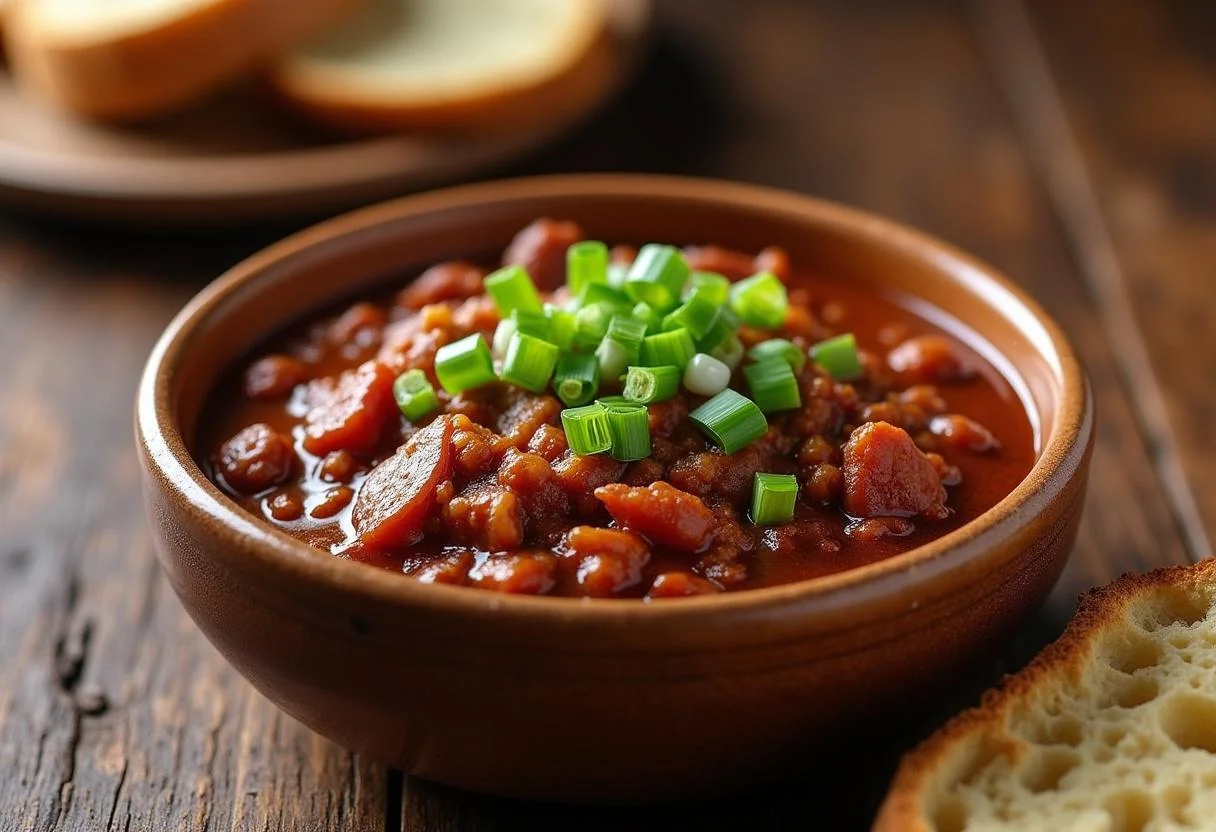 The Office Kevin's Famous Chili served in a bowl, showcasing the deliciousness and inviting presentation of this iconic dish.