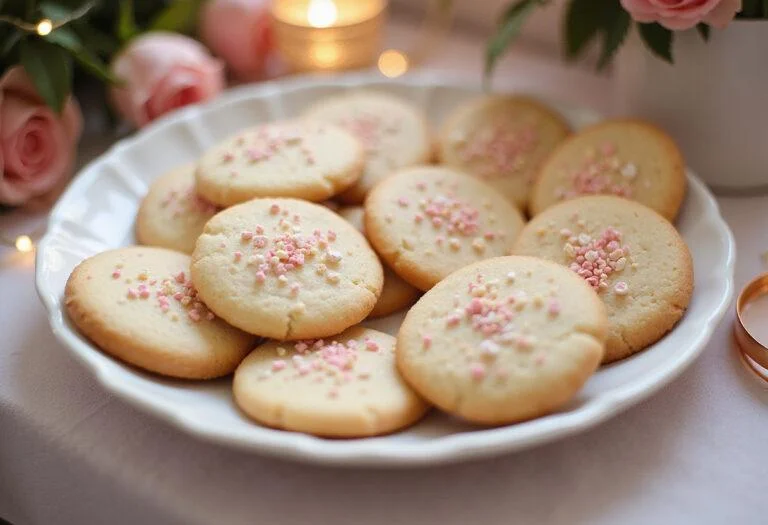 A delightful display of The Office Phyllis' Wedding Cake Cookies artfully arranged on a platter, perfect for serving.