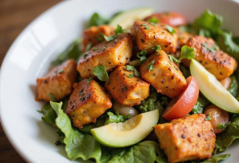 The Sky Is Pink Priyanka Chopra Jonas's Tandoori Chicken Salad beautifully served, showcasing a fusion of flavors.