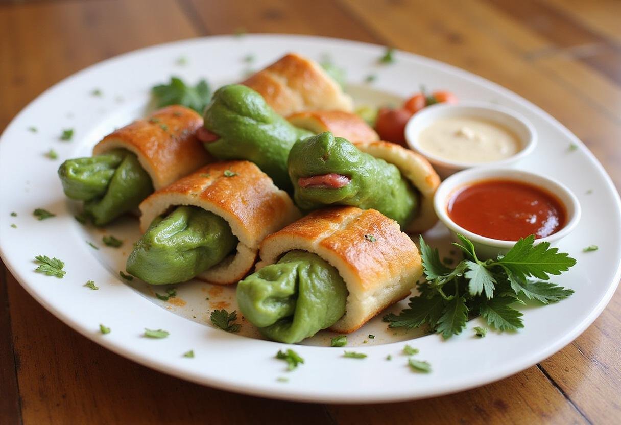 Delicious Toy Story Rex's Roaring Reptile Rolls served on a plate, perfect for a fun and whimsical dining experience.