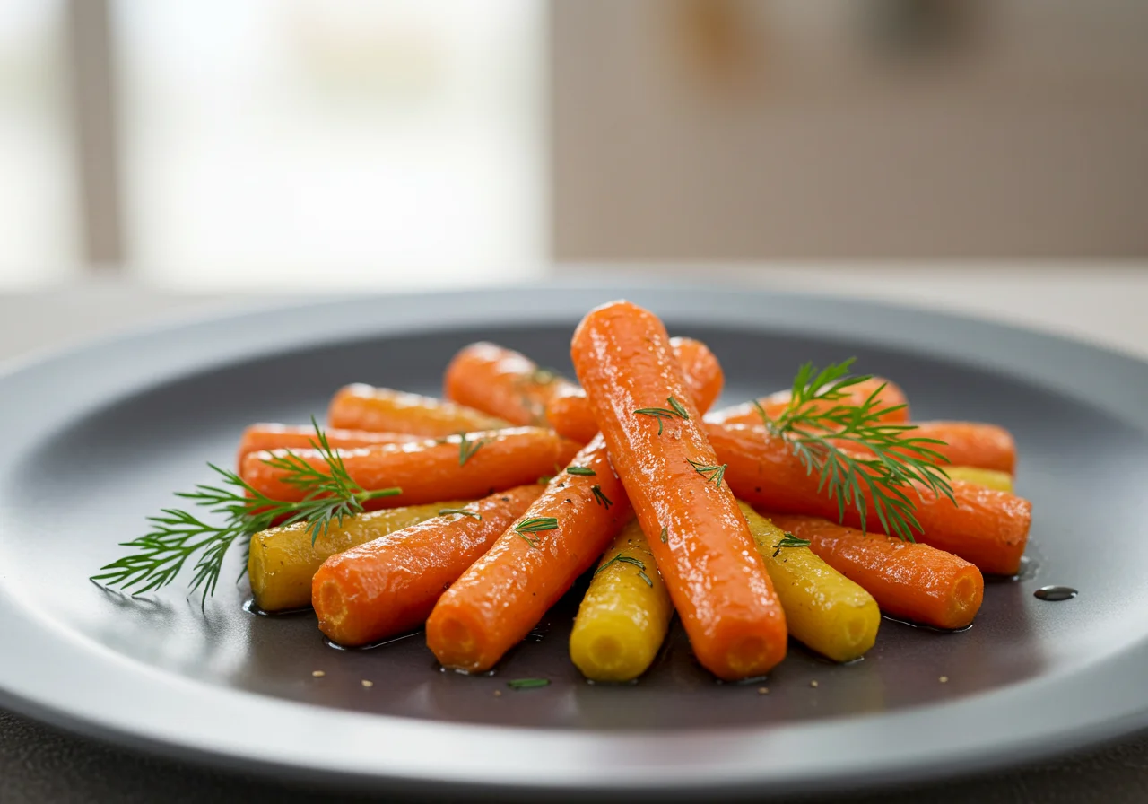 Hannibal Dr. Chilton's Confit Carrots final dish presentation colorful plate of confit carrots.