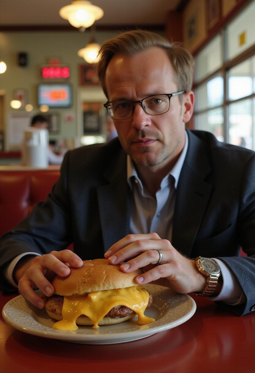Better Call Saul Mike's No Half Measures Pimento Cheese Sandwich on vintage plate in retro diner setting