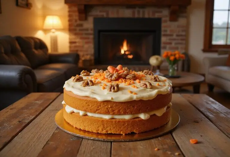 Bolt movie-inspired carrot cake with cream cheese frosting on a rustic table, showcasing a delicious and visually appealing dessert perfect for themed celebrations.