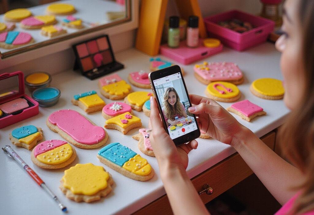 Clueless' As If! Sugar Cookies in a stylish, 90s-themed setting inspired by Cher Horowitz for realistic food photography
