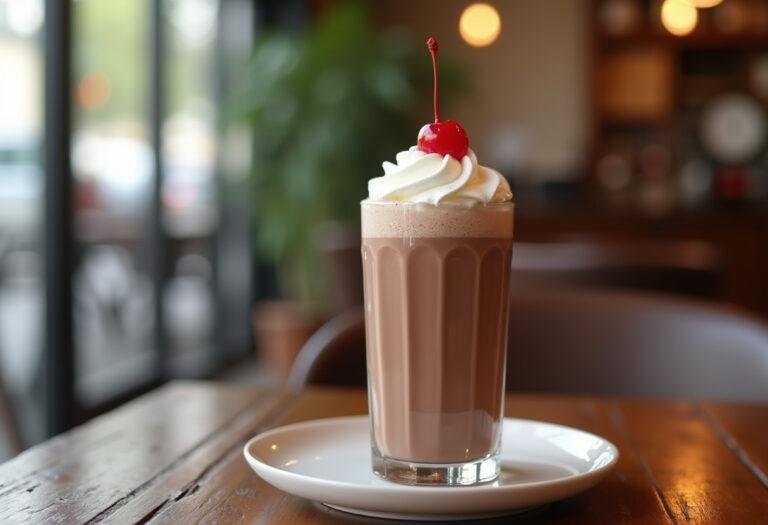 Heartstopper's Milkshake Date Milkshakes in a cozy café scene, showcasing creamy chocolate milkshakes inspired by Nick and Charlie's food adventures.