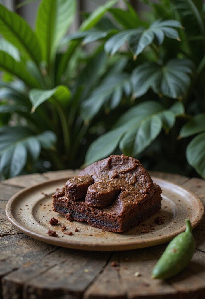 Jurassic Park T-Rex Footprint Brownies displayed in a jungle-inspired setting showcasing detailed footprint design