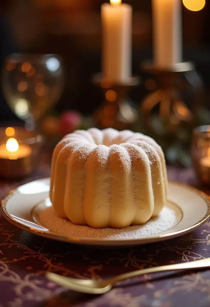 Hollywood-themed Angel Food Cake inspired by Sharon Tate's starlet style, featuring fluffy cake on a vintage plate with Hollywood decor