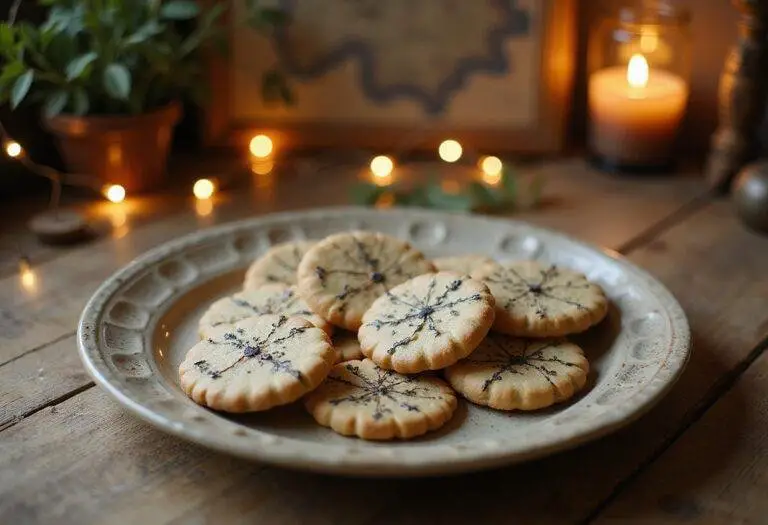 Peter Pan's Neverland Map Cookies plated beautifully for a whimsical Neverland-themed party with decorative map designs and fairy lights