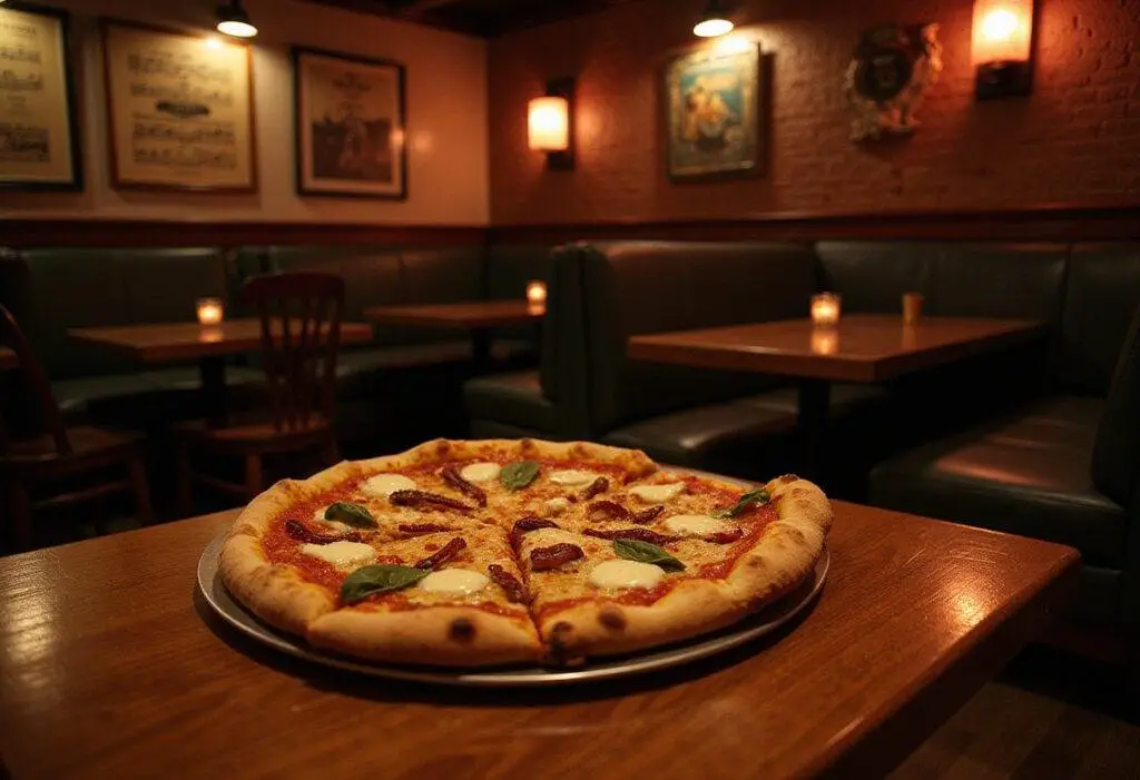 Soul's Pizza Planet Pizza - a New York style pizza in a jazz club setting inspired by the movie Soul