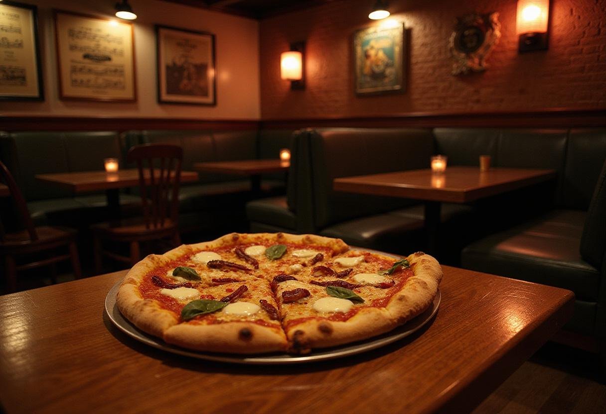 Soul's Pizza Planet Pizza - a New York style pizza in a jazz club setting inspired by the movie Soul