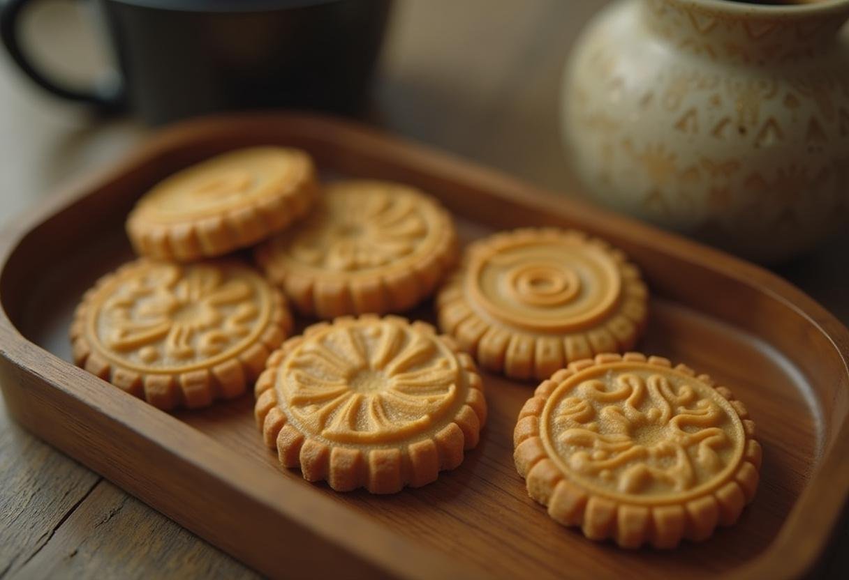 Squid Game Dalgona Candy Challenge Cookies made from authentic Korean honeycomb toffee in a traditional setting