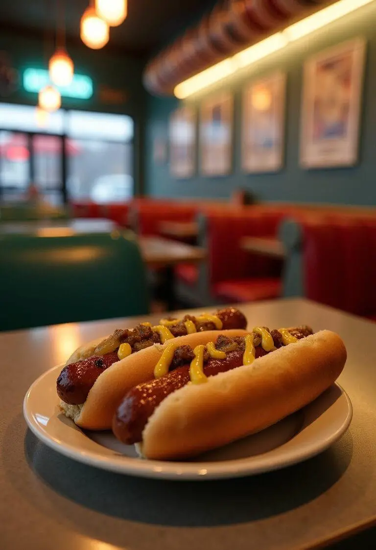 Top Gun Highway to the Danger Zone Hot Dogs plated on a retro diner table with aviation-themed decor
