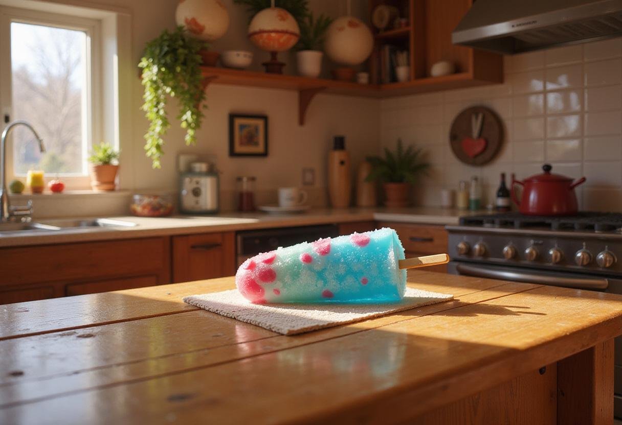 Zootopia's Pawpsicles - Judy Hopps themed frozen treat on a wooden table in a cozy Zootopia-inspired kitchen