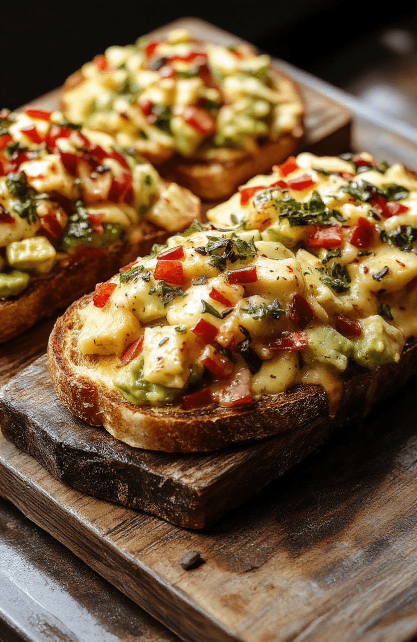 A vibrant plate showcasing six different avocado toast variations, each topped with colorful ingredients like cherry tomatoes, radishes, eggs, and herbs, arranged on rustic wooden boards with a natural, inviting atmosphere.