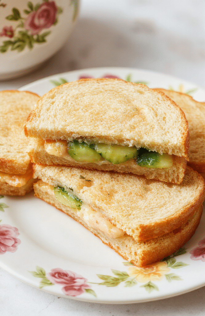 Colorful assortment of delicate Cinderella enchanted tea sandwiches arranged elegantly on a fine china platter, with pastel hues, soft textures, and garnished with edible flowers and fresh herbs, styled on a vintage tea set, resembling a scene from a fairy tale.