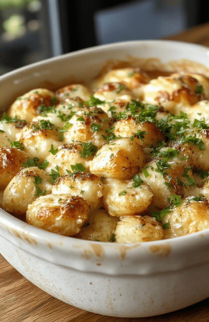 Colorful Tater Tot Casserole in a rustic baking dish, golden crispy Tater Tots topping a cheesy beef and vegetable filling, styled simply with a fork and napkin, textured and inviting.
