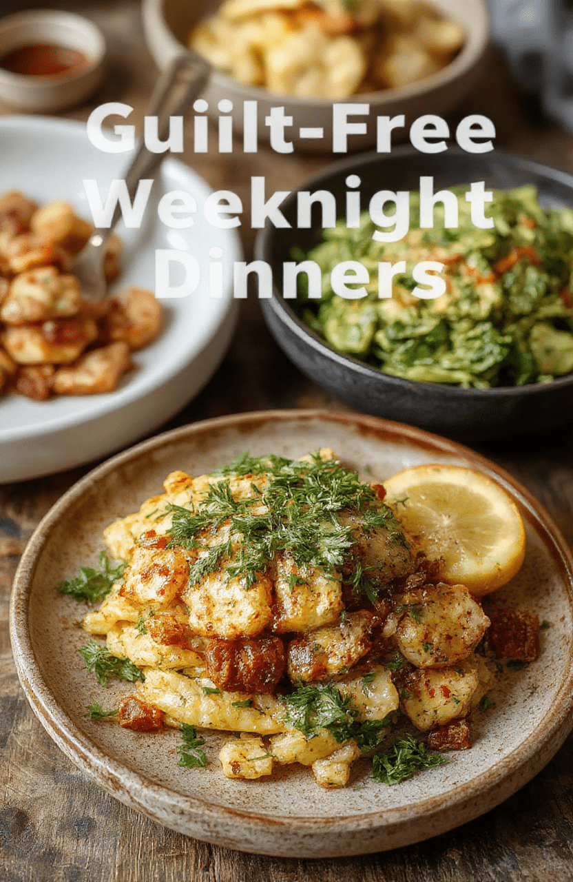 A colorful plate featuring a balanced dinner with grilled chicken, roasted vegetables, and quinoa, artfully arranged with fresh herbs on a white ceramic plate, styled on a rustic wooden table, showcasing vibrant colors and textures with a bright, natural daylight backdrop.