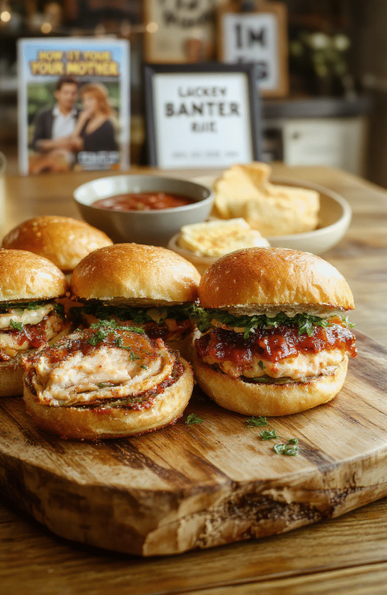 Colorful turkey sliders on a rustic wooden platter with fresh lettuce, cherry tomatoes, and a side of crispy chips, styled with modern plating and natural lighting.