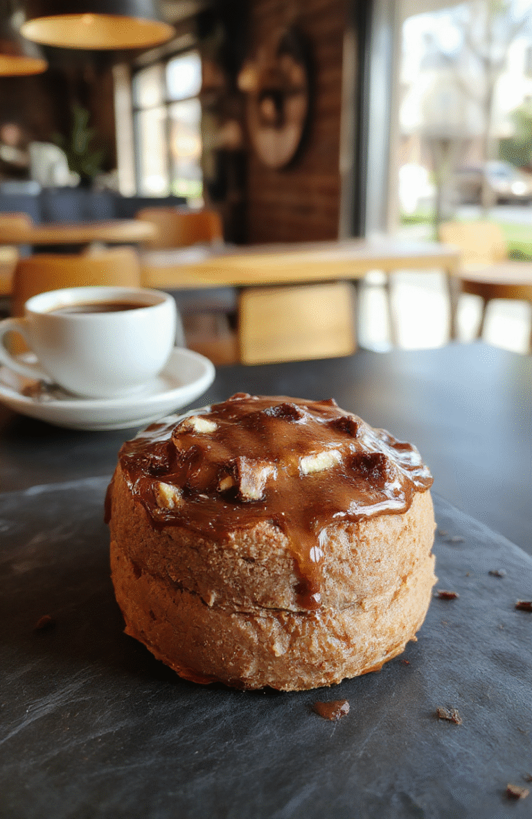 A rich, dark mocha mousse serving in a clear glass cup, topped with whipped cream and a cocoa powder dusting, set on a sleek black plate with coffee beans scattered around, styled with a dark velvet cloth background and subtle warm lighting.