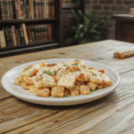 Vibrant green matcha cake sliced to reveal a dense, moist crumb, topped with a smooth layer of matcha glaze and delicate edible gold specks, styled on a white ceramic plate with a light wooden background, with subtle shadows emphasizing the cake's texture.